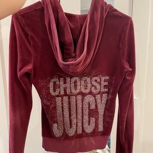 Juicy Couture Maroon Zip-Up Sweater